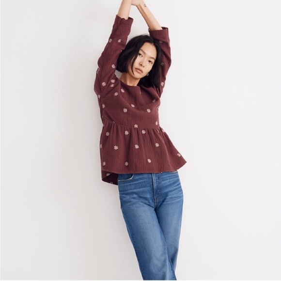 MADEWELL Francis Embroidered Gauze Top - Picture 3 of 10